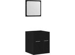 Syfax™ Set Mobili Da Bagno 2 Pz Rovere Nero In Legno Multistrato