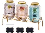 Distributore Di Bevande 3X8L - Distributore Di Succhi Con Rubinetto - Ideale Per Feste, Bar E Hotel - Distributore Di Bevande In Vetro