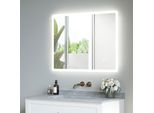 Horow Specchio Da Bagno 70*90 Cm Specchio Da Bagno Con Illuminazione Specchio Led Specchio Da Parete Intelligente Con Antiappannamento