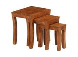 Syfax™ Tavolini Impilabili 3 Pz Massello Di Acacia 50X35X50 Cm Marrone