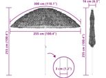 Vidaxl Ombrellone Da Giardino Naturale 255 X 255 X 255 Cm