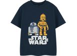Star Wars - Maglietta Da Ragazzo A Maniche Corte NS8537 (104) (Blu Navy)