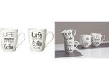 Ritzenhoff & Breker Tazza Da Caffè Life SprÜChe, 310 Ml In Porcellana, Lavabile In Lavastoviglie, 2 Motivi Assortiti, - 6 Pz