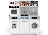 Cucina Per Bambini Costway Con Luci E Suoni, Cucina Giocattolo Con Lavatrice, Lavello, Rubinetto, Distributore D'acqua, Microonde E Forno Per Bambini A Partire Dai 3 Anni Di Età