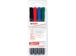 Edding 361-4S Marcatore Per Lavagne 361, 1 Mm, Punta Tonda, 4 Pezzi, Assortiti