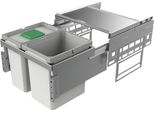 Naber Cox® Base 360 K/500-2, Cestino Estraibile Anteriore, Con Coperchio Organico, Grigio Chiaro
