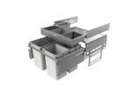Naber Cox® Base 360 S/600-3 Con Piastra Di Base, Cestino Per Estensioni Frontali, Grigio Chiaro, Senza Coperchio