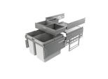 Naber, Cox® Base 1T 500-2 Con Base Di Appoggio. Cestino Per Rifiuti, Grigio Chiaro, Altezza 460 Mm - Cestino Per Rifiuti