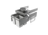 Naber, Cox® Base 1T 500-3 Con Base Di Appoggio. Cestino Per Rifiuti, Grigio Chiaro, Altezza 460 Mm - Cestino Per Rifiuti