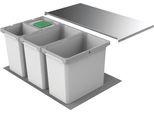 Naber Cox® Box 350 S/800-4, Contenitore Per Rifiuti Per Basi Estraibili Esistenti Da 80 Cm, Con Coperchio Organico, Grigio Chiaro