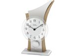 Ams 1139 Orologio Da Tavolo Al Quarzo Con Pendolo Argento Ottica Sonoma Curva Con Vetro