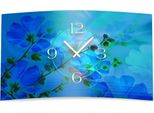 Orologio Da Parete Di Design A Fiori Blu Orologio Da Parete Moderno Di Design Silenzioso Senza Ticchettio Dixtime 3D-0127