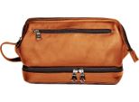 Harold's Pelle Borsa Da Toilette Country Toilet Bag Cognac Marrone Chiaro