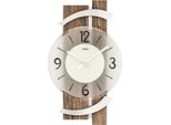 Ams 9545 Orologio Da Parete Analogico Al Quarzo Moderno In Legno Color Noce Con Alluminio