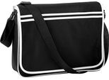Borsa Bagbase Retro Messenger, 12 Litri BC1315 (Taglia Unica) (Nero/Bianco)