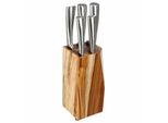 Sg Secret De Gourmet - Blocco Con 5 Coltelli "Silver Precision"" Con Supporto In Legno Di Acacia"