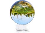 Palla Di Vetro Intirilife Con Supporto In Crystal Clear 80 Mm - Palla Di Cristallo Con Supporto In Vetro Perfetta Per La Fotografia, La Meditazione, La Decorazione E Molto Altro. - Palla Di Cristallo Palla Di Vetro Palla Fotografica