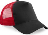 Cappello Da Baseball Beechfield Trucker A Rete Da Uomo RW260 (Taglia Unica) (Nero/Rosso)