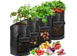 5 Pezzi Sacchetto Di Piantagione Patate Pomodori Arachidi 3 Galloni Pe Sacchetto Di Piantagione Sacchetto Di Piantagione Traspirante Sacchetto Di Verdure, Nero