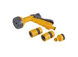 Pistola Da Giardino 6 Pezzi Delux Metallo + 2X Attacco + Adattatore Rosa 45181