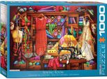 Puzzle Da 1000 Pezzi - Puzzle - La Meravigliosa Stanza Del Cucito + Set Deluxe Di 3 Accessori Per Il Puzzle