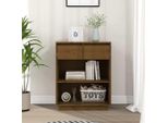 The Living Store Mobile Laterale Marrone Miele 60X34X75 Cm In Legno Di Pino Massiccio
