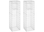 Vidaxl Colonne Di Gabbioni 2 Pezzi 40X40X140 Cm In Ferro