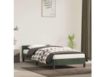 The Living Store Struttura Letto Con Testiera In Velluto Verde Scuro 100X200 Cm
