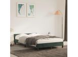 The Living Store Struttura Letto Con Testiera In Velluto Verde Scuro 120X200 Cm