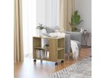 The Living Store Tavolino In Rovere Sonoma 70X35X55 Cm Materiale A Base Di Legno