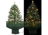 The Living Store Albero Di Natale Innevato Con Base A Ombrello Verde 75 Cm