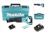 Makita Djr 186 Y1K Seghetto Diritto A Batteria 18V In Valigetta Da Trasporto + 1X Batteria Bl 1820 2,0 Ah - Senza Caricabatterie