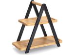 Alzata Da Portata Zeller A 2 Ripiani, Bambù, 34X17X32 Cm, Nero/Marrone