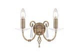 Egeo 2Xe14 60W Elstead Oro Invecchiato Doppia Lampada Da Parete