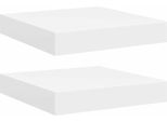 Vidaxl Mensole Sospese 2 Pz. Bianco 23X23,5X3,8 Cm Mdf