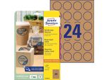 Avery Zweckform L7105-25 Avery Zweckform Etichette Marroni Naturali, Rotonde, Diam. 40 Mm