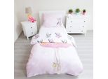 Set Di Biancheria Da Letto Reversibile Per Bambini Ballerina Rosa, Piumone 140 X 200 Cm, Cuscino 70 X 90 Cm, 100 % Cotone