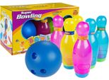 Set Da Bowling Grande Da 6 Pezzi Perni Colorati + Palla Da Bowling