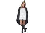Smiffys - Poncho Per Uomo/Donna Unisex - Party SM204 (Taglia Unica) (Nero/Bianco)