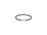 Armband Boss "Sphere Beads", Silber (Edelstahlfarben, Grau, Grau), ArmbäNder, Damen, 19Cm, Edelstahl, Armband, Mit Onyx Oder HäMatit