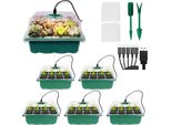 Set Di 5 Mini Serre Per Piantine Con Illuminazione A Led, Ideali Per La Germinazione E La Crescita Delle Piante, Vassoi Di Partenza