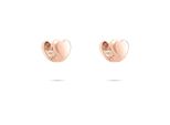 Paar Creolen Tamaris "Schmuck Geschenk Edelstahl Doppelseitiger Herzstecker", RoséGoldfarben, Ohrringe, Damen, Edelstahl