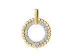 KettenanhäNger Firetti "Schmuck Geschenk Gold 333 Halsschmuck AnhäNger Kreis Rund", Gelbgoldfarben, WeißGoldfarben, Kristallweiß, Kristallweiß, SchmuckanhäNger, Damen, Gelbgold 333, 1,9 G, KettenanhäNger, Mit Zirkonia (Synth.)
