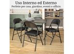 Sedie Pieghevoli Per Esterni, Set Da 6 Con Robusta Struttura In Metallo, Imbottite