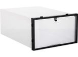 Springos Scatola Per Scarpe Scatola Per Scarpe Fai Da Te Dimensioni: 13,5 X 23 X 34 Cm (Hxlxp), Trasparente, Scomparto Per Scarpe Con Sportello, Scatola Con Telaio Nero Impilabile (Trasparente 13,5X23X34 Cm)