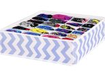 Scatole Portaoggetti Springos, Organizzatore Per Cassetti A 24 Celle Per Calzini, Cravatte, Organizzatore Pieghevole Per Cassetti Per Calzini (Bianco-Blu)