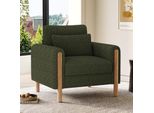Poltrona Classica Merax Con Cuscino Spesso, Poltrona Imbottita, Poltrona Reclinabile, Poltrona Tv, Per Soggiorno, Ufficio, Camera Da Letto, Teddy Velvet, Verde