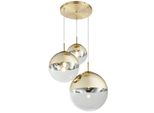 Hängelampe Gold, 3 Glas Kugeln, 20 - 25 - 30 cm