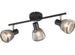 Lampada Da Parete E Soffitto Retrò Nera Con 3 Paralumi In Vetro Mobili Per Ingresso E Bagno 3Xe14 10W Tarifa Trio