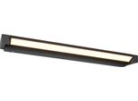 Lampada Da Parete Per Bagno Sopra Lo Specchio Nero Opaco Oblungo 80 Cm Mobile Cambia Colore Led 15W Fabrizio Trio